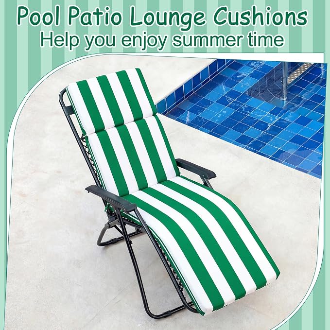 2 Pcs Indoor Outdoor Chaise Lounge Cushions Sponge Bench Outdoor Furniture - Image 3