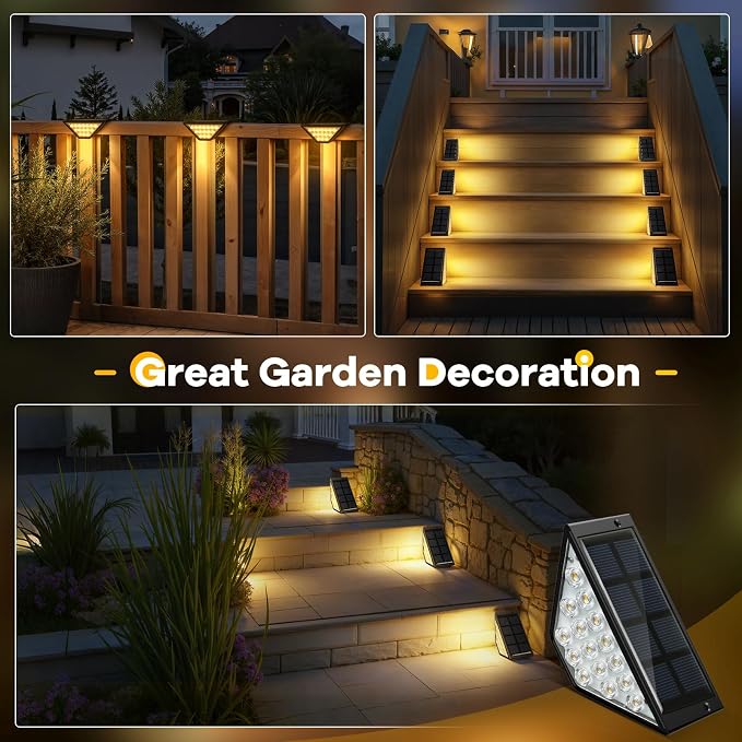 Solar Step Lights for Outside, Solar Stair Lights Outdoor Waterproof, Deck Step - Image 2