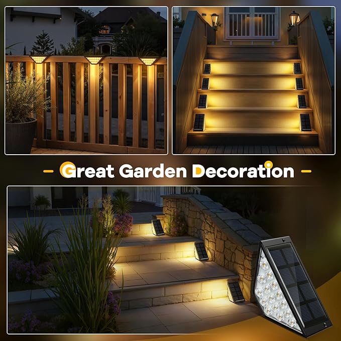 Solar Step Lights for Outside, Solar Stair Lights Outdoor Waterproof, Deck Step - Image 2