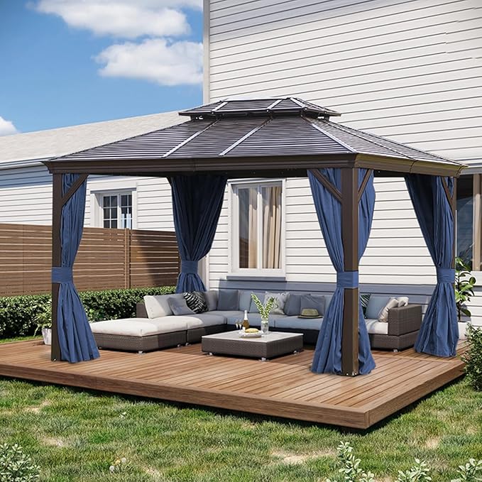 slashome 12'x12' Gazebo Curtains Outdoor Waterproof, Sidewalls - Image 7