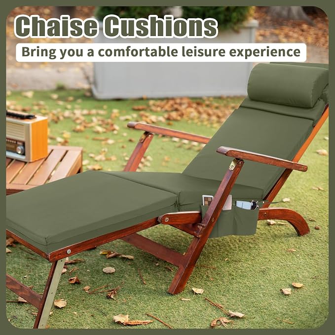 Wenqik 2 Pcs Outdoor Chaise Lounge Cushion - Image 7