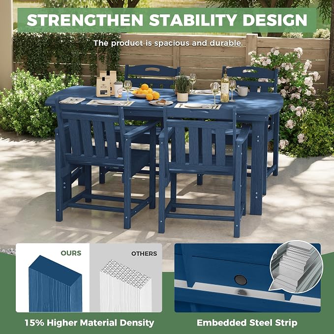 HDPE Outdoor Patio Dining Set - Image 4