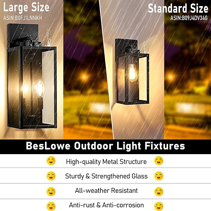 18in Large Outdoor Wall Light Fixtures, Exterior Lighting Fixtures Porch - Image 2