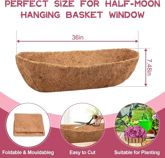 Riare 2 Pack 36 Inch Trough Coco Coir Liners - Image 2