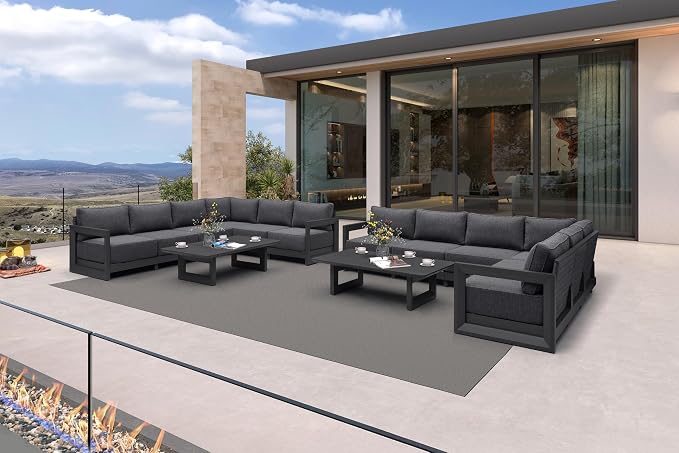 PURPLE LEAF Patio Furniture Set L-Shaped Outdoor Couch - Image 3