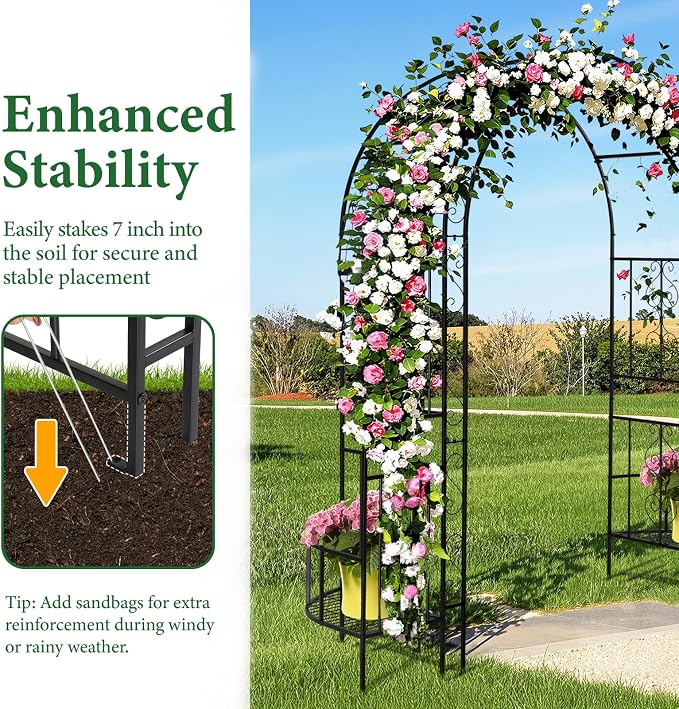 VINGLI Garden Arbor Arch, Wedding Arch Archway - Image 5