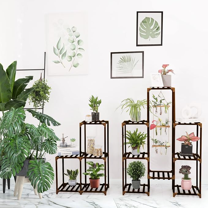 XXXFLOWER Plant Stand Indoor Outdoor 13 Tiers Wood Plant Shelf - Image 6