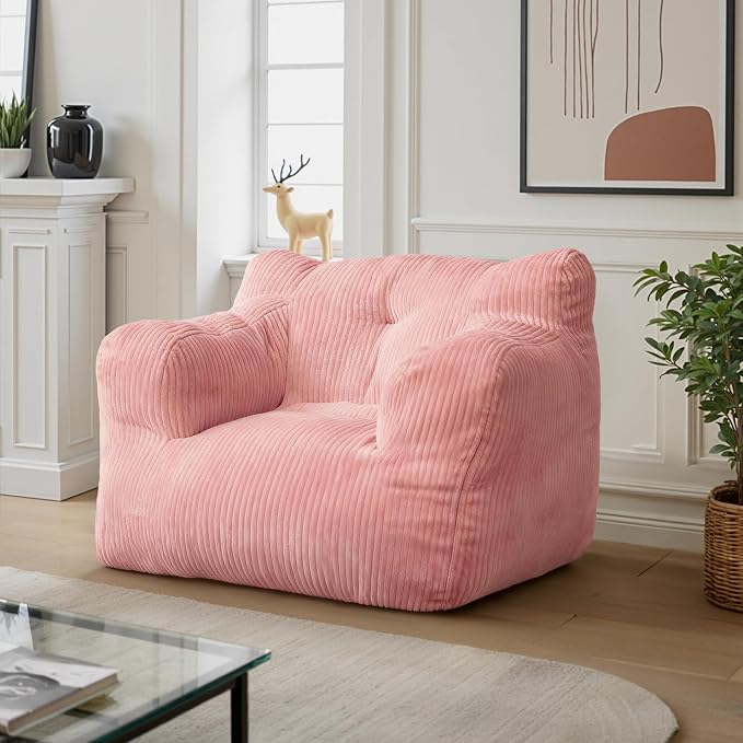 FKHOUSE 32" Bean Bag Chair, Single Sofa, Corduroy Lazy Sofa Coach by Pamapic