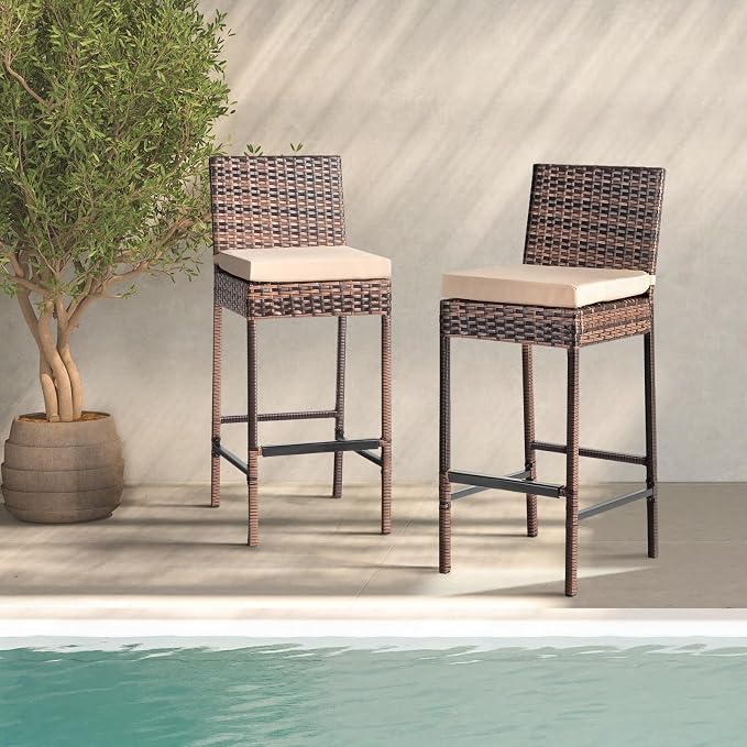 VINGLI Outdoor Bar Stools Set of 2 - Image 7
