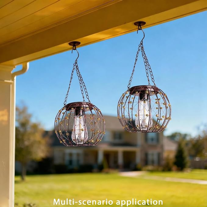 Hanging Solar Lanterns, Solar Lights Outdoor Waterpoof, Solar Chandelier - Image 7