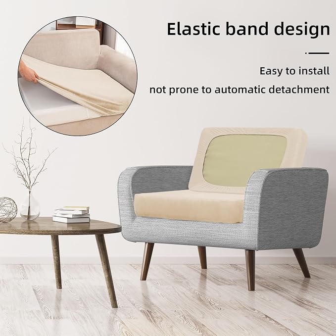 8Pcs Stretch Velvet Patio Cushion Cover, - Image 5