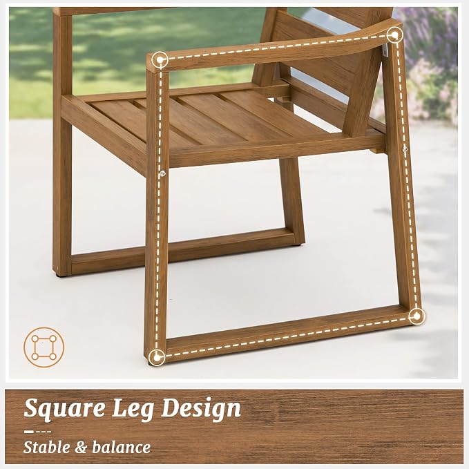 HDPS Outdoor Dining Chairs Set of 2, Patio Dining Chairs - Image 5