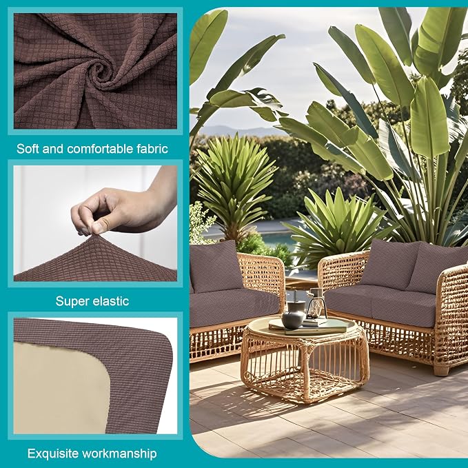 14Pcs Stretch Patio Cushion Covers, Outdoor Couch Covers Replacement, Outdoor - Image 3