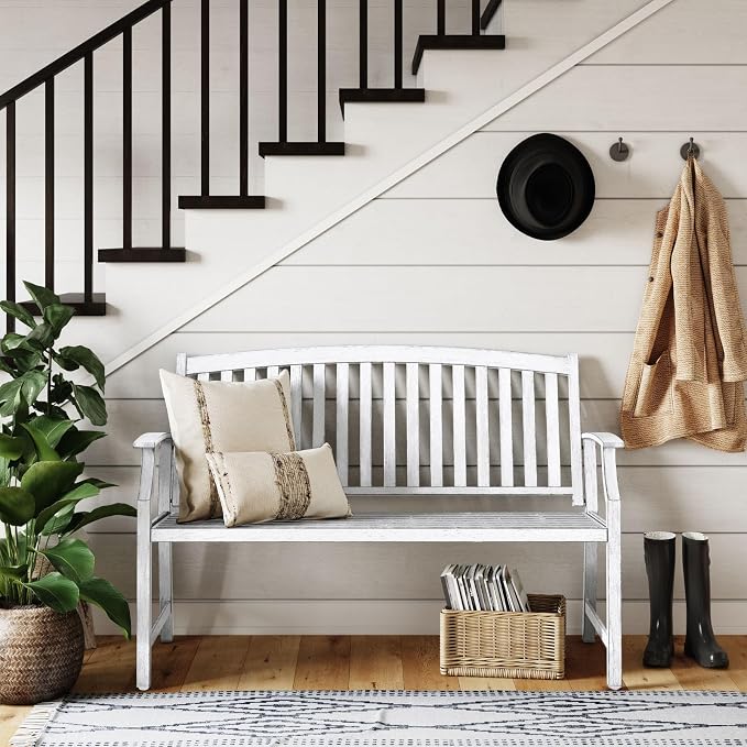 Grand patio 52" Farmhouse Outdoor Bench, Garden Benches by GrandPatio