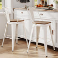 ALISH 26 Inch Industrial Bar Stools Set of 2, High Back Metal Barstools by ALISH
