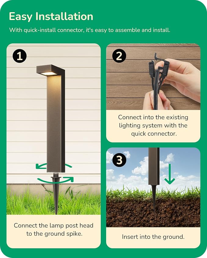 EDISHINE Low Voltage Pathway Lights Wired, 3000K 3.2W 50, 000Hrs Waterproof LED - Image 5
