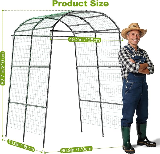 Miory Garden Arch Trellis for Climbing Plants Outdoor, Metal Plants Support - Image 3