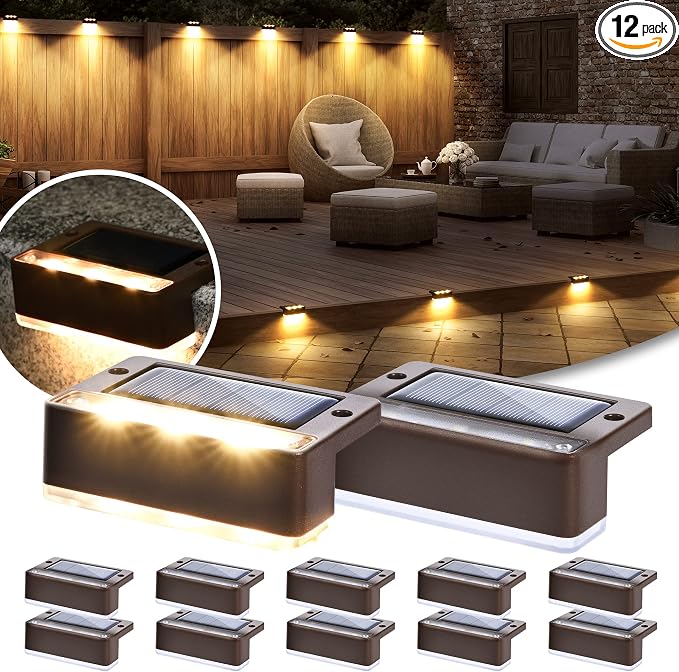 SOLPEX Solar Fence Lights, 6 LEDs Solar Lights Outdoor Waterproof Solar Powered by Solpex