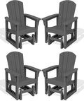 SERWALL Outdoor Glider Chair Set of 4, HDPE Wood-Like Patio Glider Rocker by SERWALL