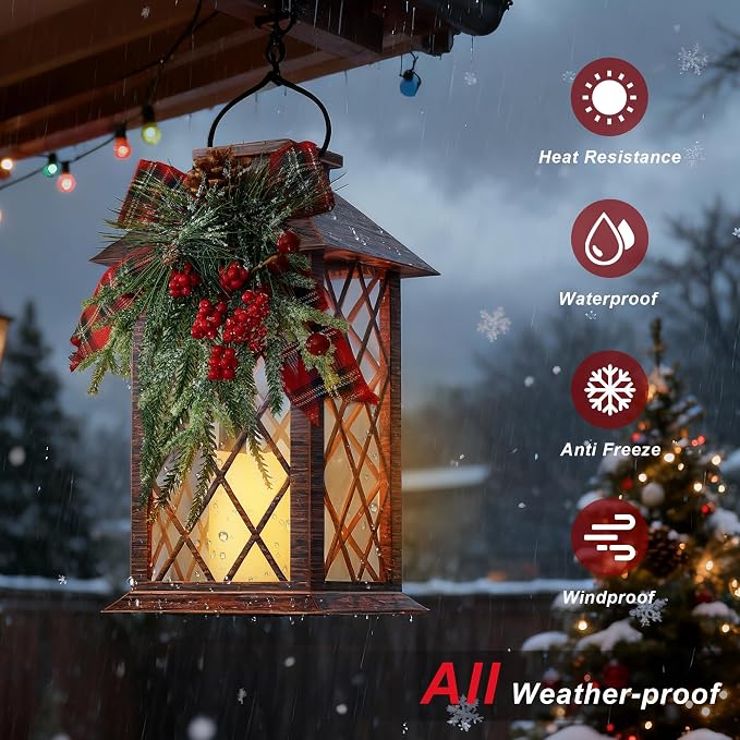Christmas Solar Lanterns Outdoor Waterproof, Christmas Hanging Lantern - Image 5