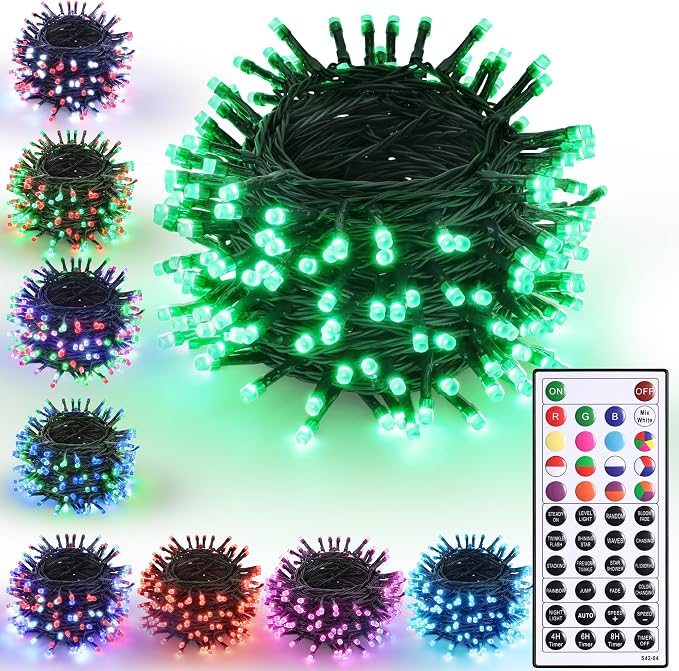 Joomer St. Patrick's Day Green String Lights - 66FT 200LED RGB String Lights by Joomer