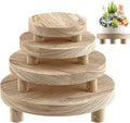 Wood Plant Stand Indoor Outdoor, 12/10/8/6" Round Wood Riser by Letyourd%C3%A9cormoreglamorous