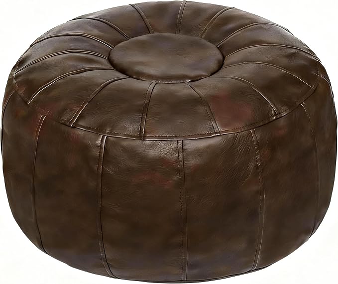 Thgonwid Unstuffed Moroccan Storage Pouf Foot Stool Ottoman Seat Handmade Faux by Thgonwid