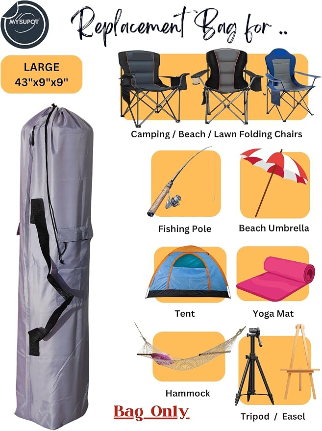 43"x9"x9" Replacement Bag for Folding Camping Chair, Camp Chairs, Yoga Mat - Image 5