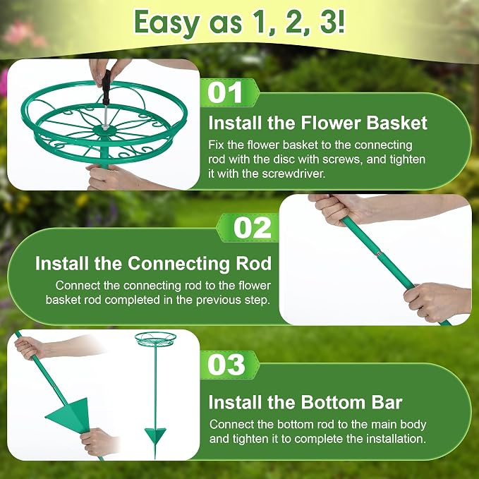 Tellingyou 2 Pack Adjustable Outdoor Flower Pot Stand, Metal Outdoor Plant - Image 6