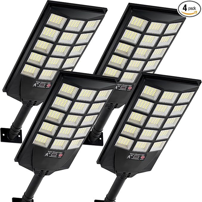 Solar Lights Outdoor Waterproof, 6500K Dusk to Dawn Solar Street Light Motion by Aqraou