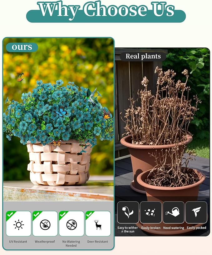 JAKY-Global Faux Artificial Plants Outdoor Flowers Spring Summer Decoration 16 - Image 4
