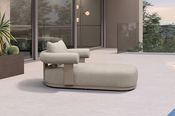 PURPLE LEAF Outdoor Chaise Lounge 1 Piece Chair Modern Aluminum Lounger Daybed - Image 9