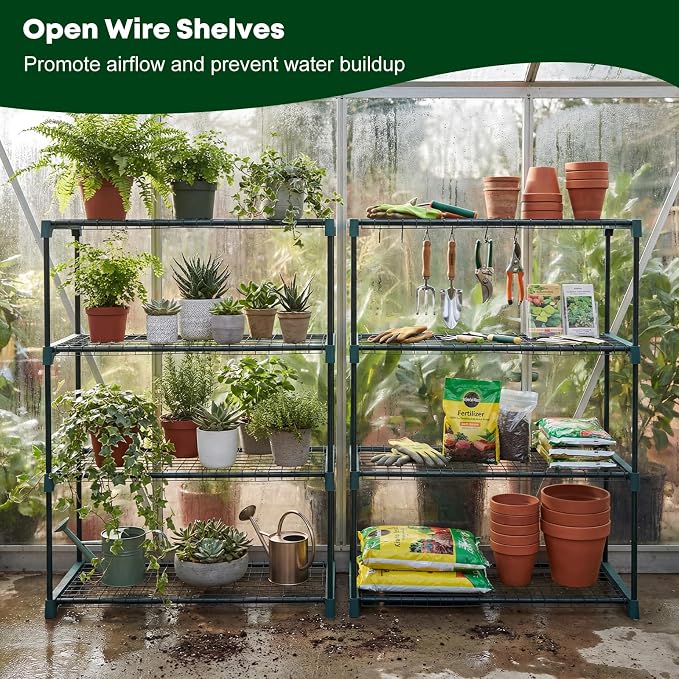 Panana 4 Tier Garden Greenhouse Steel Staging Shelving Plant Stand Garden - Image 3