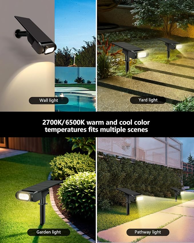 RGB Christmas Solar Spot Lights Outdoor, 12 RGB Color Modes Landscape Light - Image 2