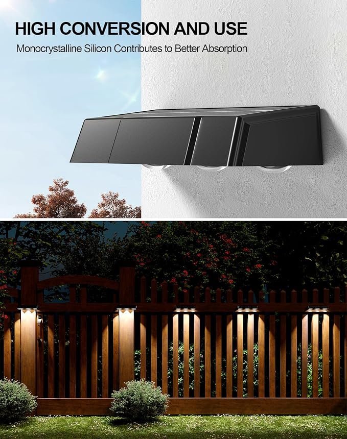 Solar Fence Lights 10 Pack, Outdoor Fence Light - Image 5