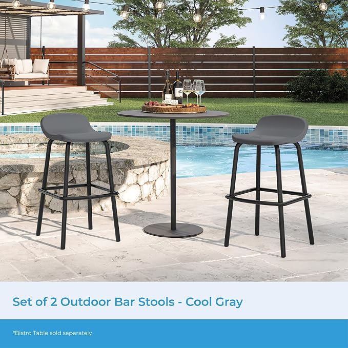 Suncast Outdoor Modern Resin Patio Bar Stools - Image 4