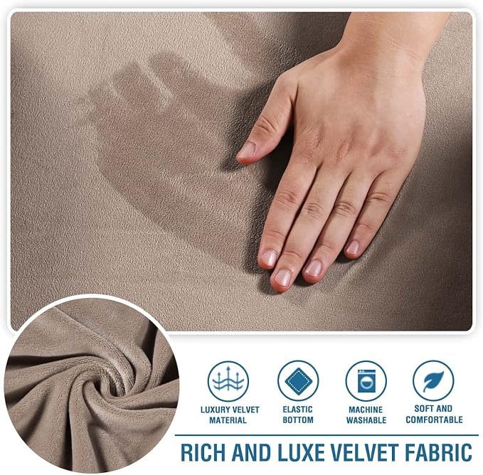 H.VERSAILTEX Chaise Lounge Cover Indoor Velvet Chaise Slipcover High Stretch - Image 3