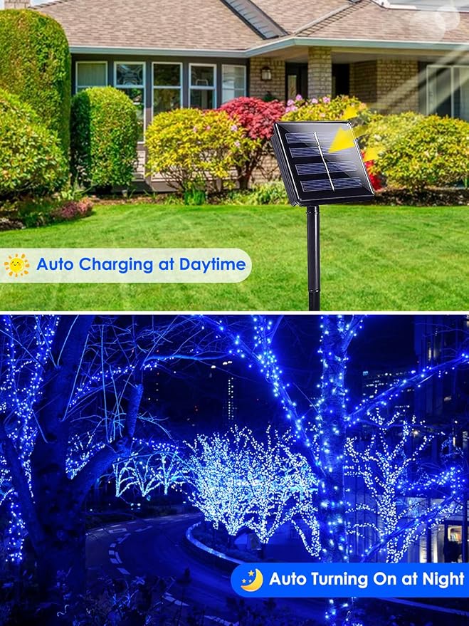 Solar Christmas Lights Outdoor Decorations Waterproof, Tatal 4 Pack 400LED - Image 4