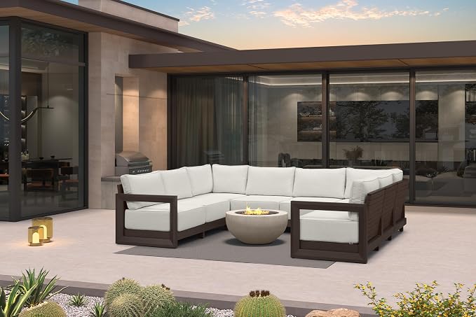 PURPLE LEAF Patio Furniture Set U-Shaped Outdoor Couch by Unknown