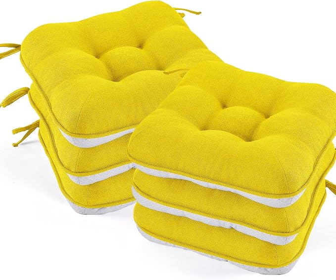 BETU Chair Cushions for Dining Chairs Set of 6, 3.5" Thick Kitchen Table Chair by BETU