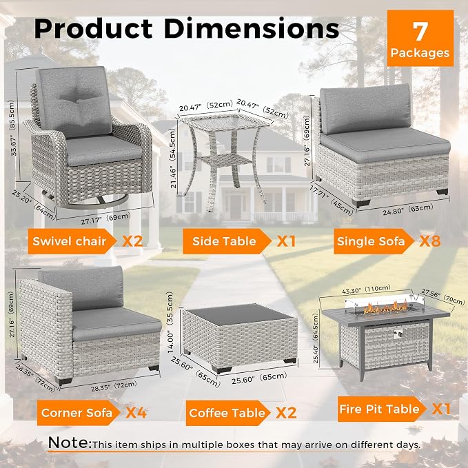 14-Seat Outdoor Wicker Patio Furniture Set - Image 3