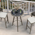 PURPLE LEAF Outdoor Round Bar Table Patio Height Pub Bistro Table Kitchen Bar by PURPLELEAF