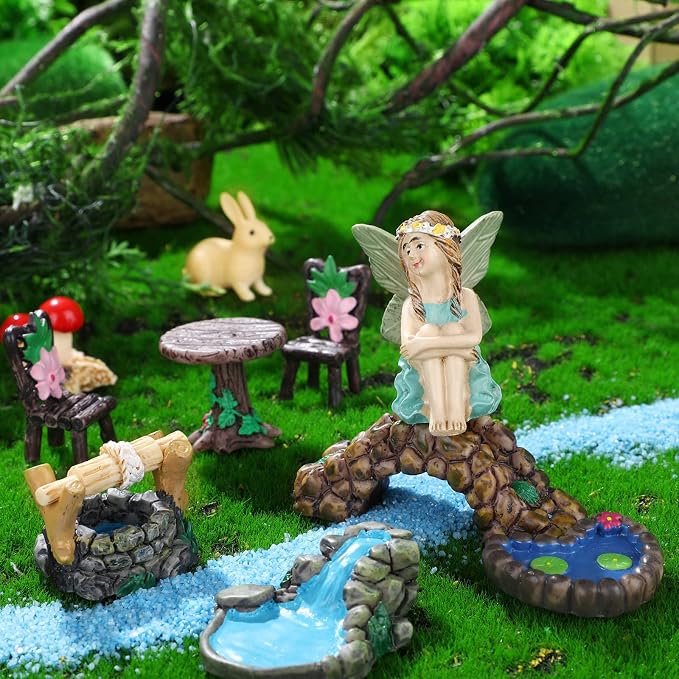 Roowest 19 Pcs Miniatures Garden Fairies Kit Garden Accessories Miniatures - Image 3