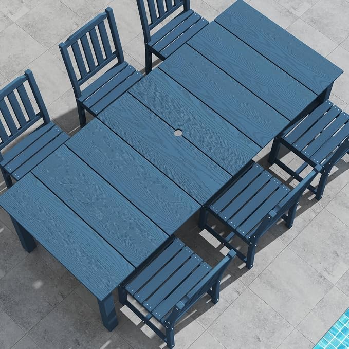 9-Piece Outdoor Dining Set for 8, 75.2'' HDPE Table - Image 8