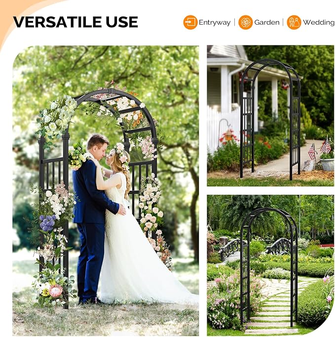 VINGLI Vinyl Garden Arbor, PVC Wedding Arch - Image 3