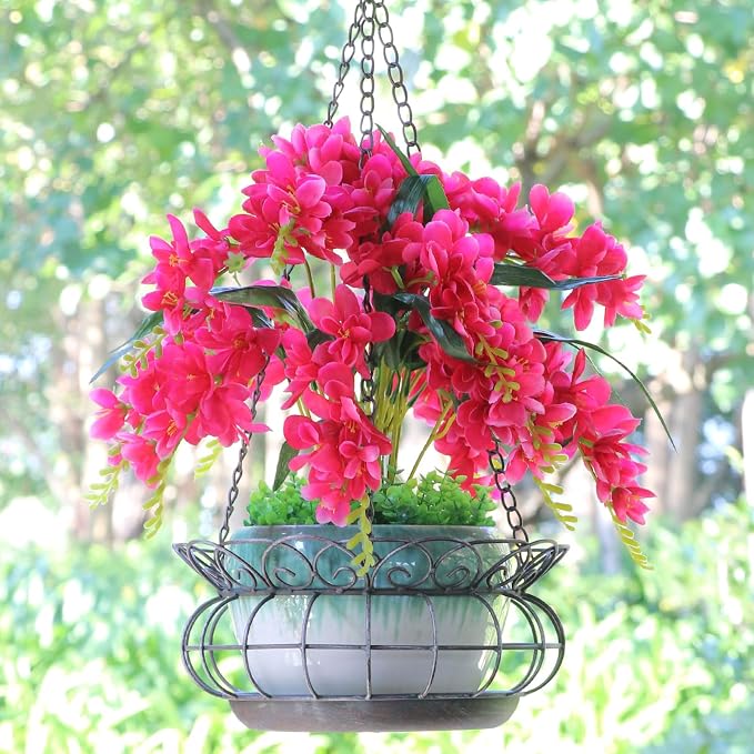 Metal Hanging Planters, Plant Hanger Basket Decorative Plant Pot Holder - Image 9