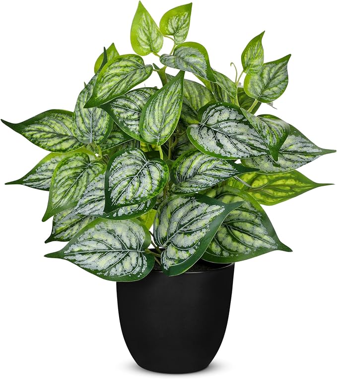 14.5" Artificial Plants Indoor Home Decor, Fake Potted Silk Plants by VillaComo