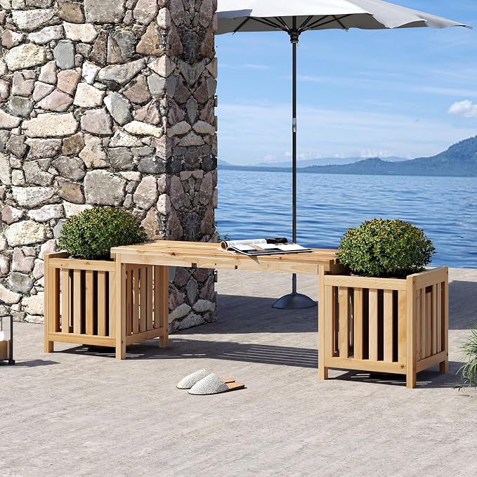 Giantex 2-in-1 Outdoor Bench - Image 4