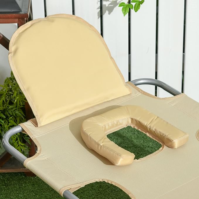 Outsunny Folding Beach Lounge Chair - Image 8
