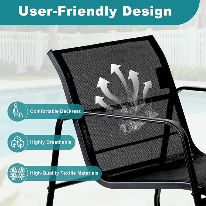 DUMOS 3 Piece Patio Furniture Set，Outdoor Patio Furniture Conversation Set - Image 5